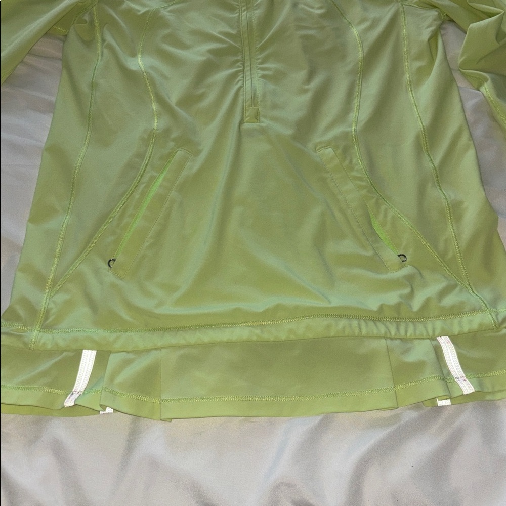 Lululemon Neon Yellow Quarter Zip Hooded Pullover Running Jacket - Picture 5 of 15